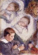 Pierre Renoir Studies of the Berard Children oil painting on canvas